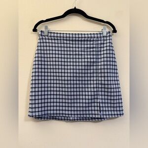NWT Hollister Ultra High Rise Plaid Mini Skirt in Blue‎ & Black - M